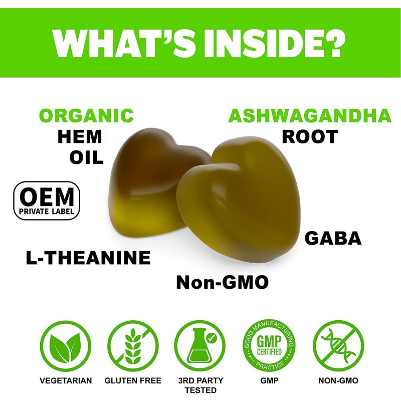 Organic Hemp Gummies for Sleep Support and Immune Health Extra Strength Herbal Supplement with Pure Hemp Oil