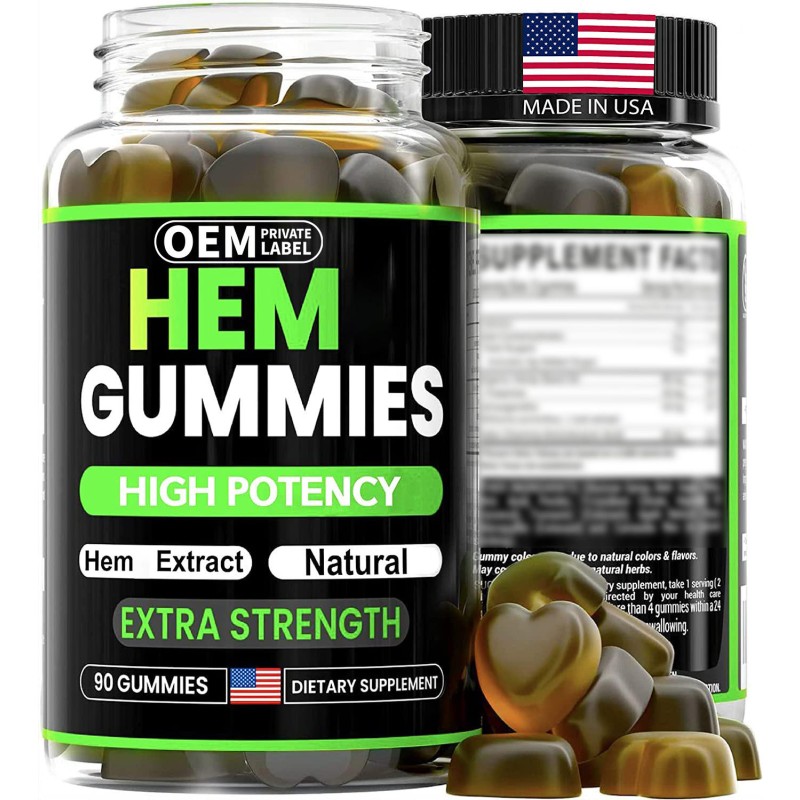 Organic Hemp Gummies for Sleep Support and Immune Health Extra Strength Herbal Supplement with Pure Hemp Oil