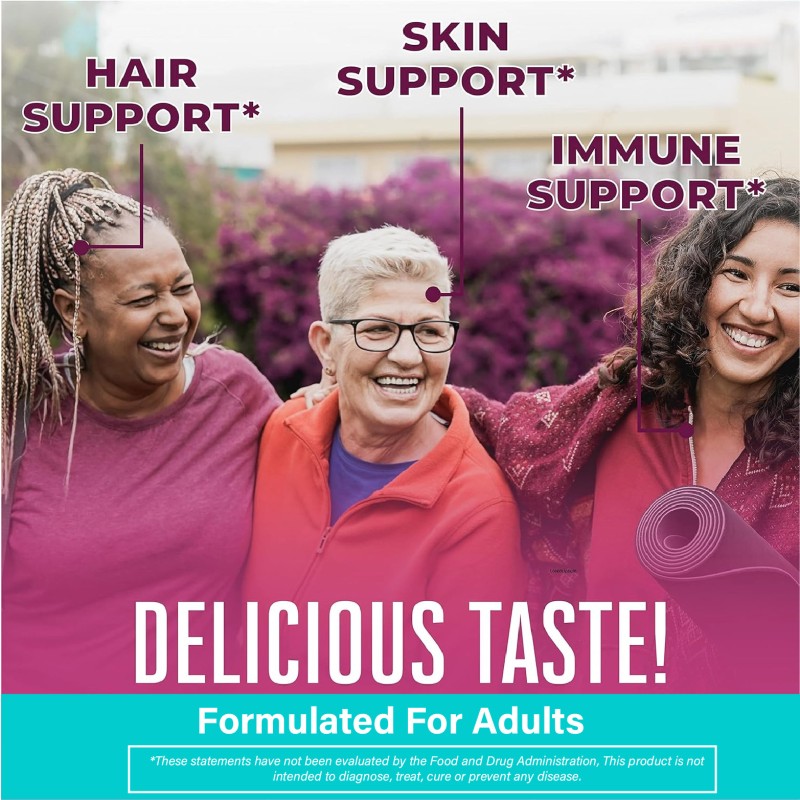 High Potency Biotin and Collagen Gummies for Hair Growth Skin Nails Health 5000mcg Vegan Supplement