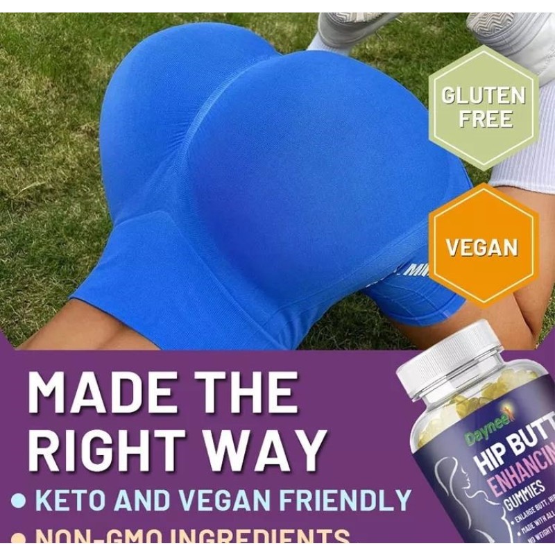 Premium Vegan BBL Gummies for Hip Butt Enhancement Maca Root Herbal Supplements 60 Count Halal Certified Not for Pregnant Women