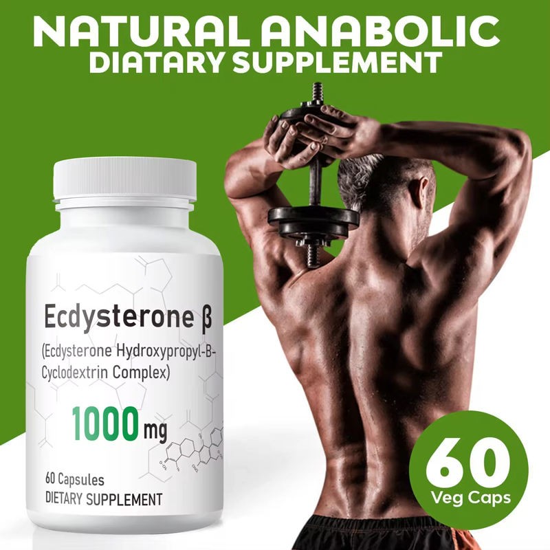 Premium 1000mg Beta Ecdysterone Capsules for Muscle Growth & Skin Health - Non-GMO, Vegan, Third-Party Tested
