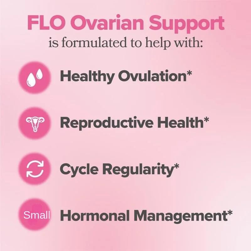 FLO Herbal Supplements for Ovarian Health DIM 40:1 Myo-Inositol D-Chiro Inositol Capsules Supports Hormone Balance for Adults