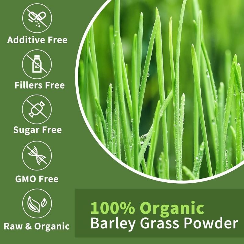 Vitahealthy Organic Barley Grass Extract Powder - 100% Pure Water Soluble Food Supplement Rich in Vitamins