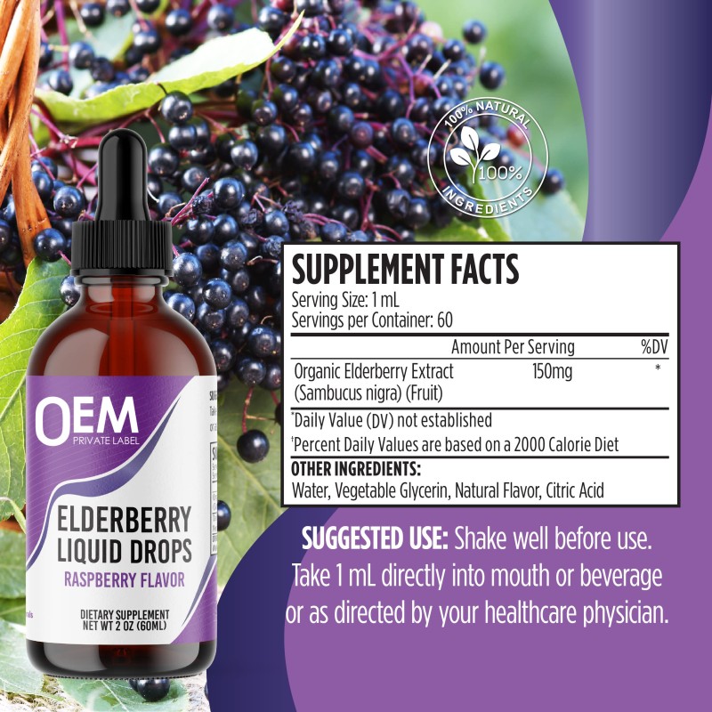 Sambucas Organic Black Elderberry Drops - Immune Booster with Vitamin C & Zinc for Antioxidant Support