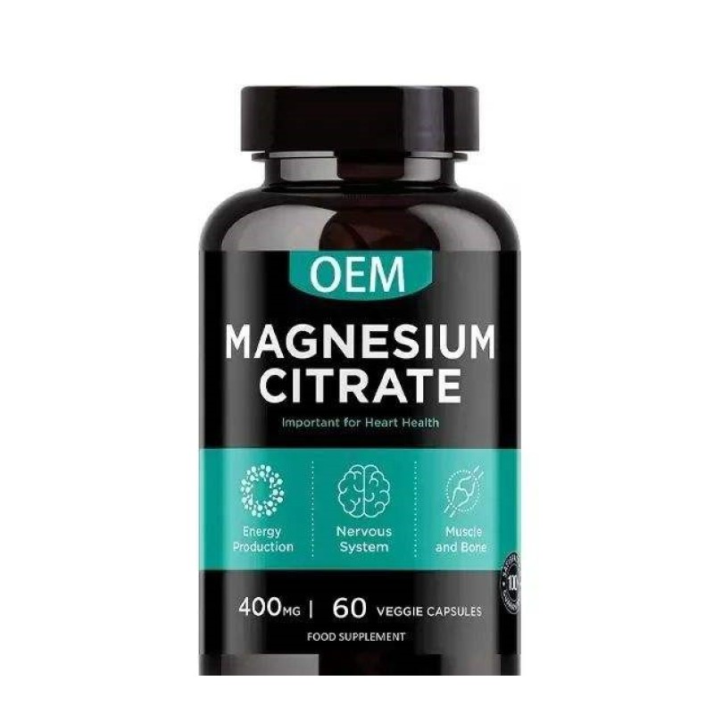 Premium Magnesium Citrate 400mg Capsules - High Absorption Non-GMO Supplement for Sleep, Muscle & Digestion Support