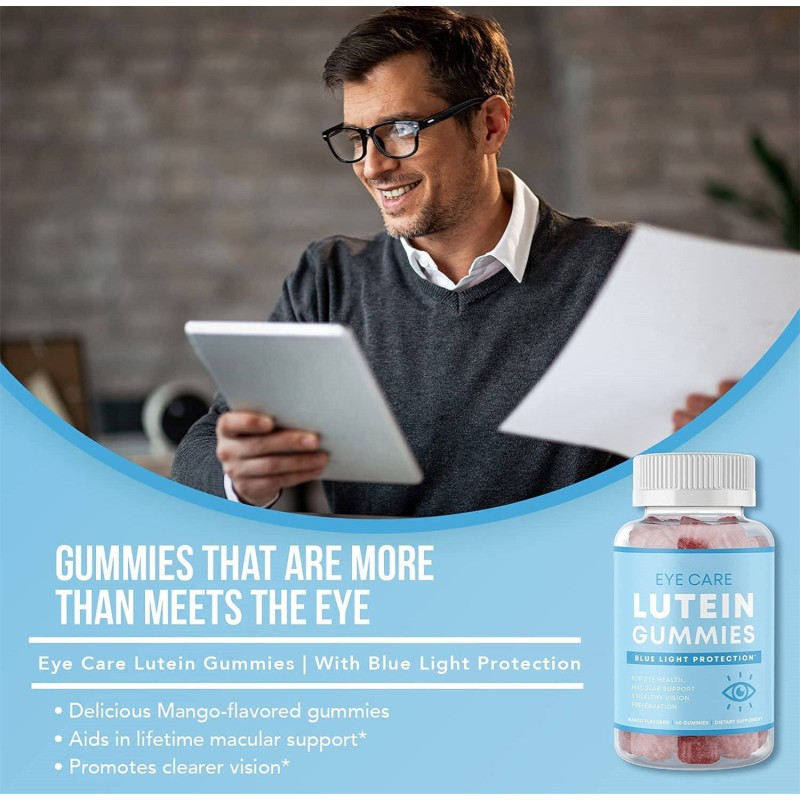 Adults Eye Health Support Gummies with Potent Lutein and Zeaxanthin Vision Care Herbal Supplements. Not for Pregnant Women