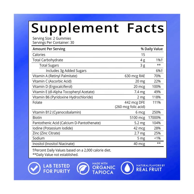 Private Label Biotin Collagen Gummies Hair Growth Supplement with Keratin for Stronger Strands Beauty Product Gummy Candy Dosage