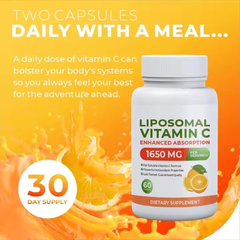 High Absorption Antioxidant Liposomal Vitamin C Capsules Private Label Healthcare Supplement Fat Soluble VIT C
