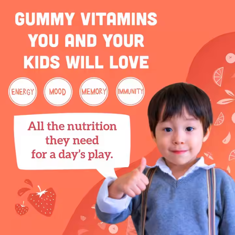 Plant Based Multivitamin Gummies for Kids Immunity Support with Real Fruit  Veggies