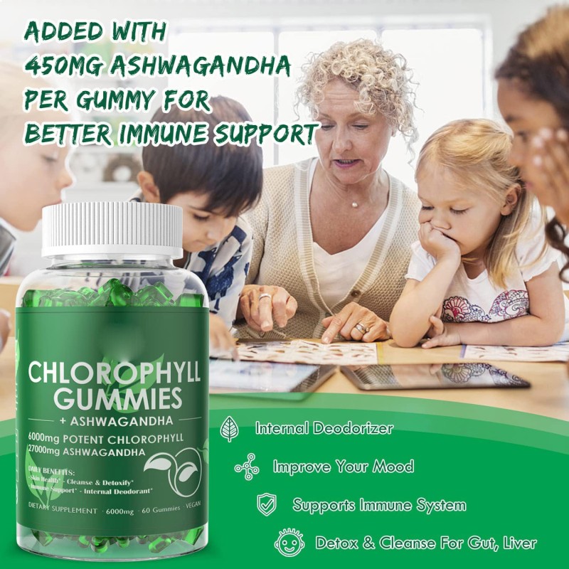 OEM Wholesale Customized Chlorophyll Gummies for Immune Support and Internal Deodorant