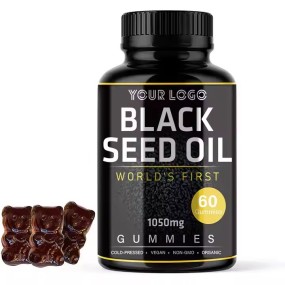 Organic Cold Pressed Vegan Gummy Candy Dietary Supplement Antioxidant Support Vitamin-rich Black Cumin Seed Oil Nigella Sativa