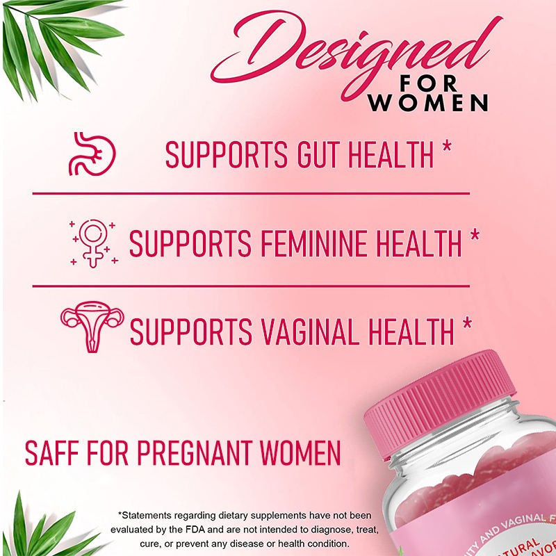 Women's Probiotic & Prebiotic Fiber Gummies - Digestive Balance, Vaginal Flora Support, Berry Flavor