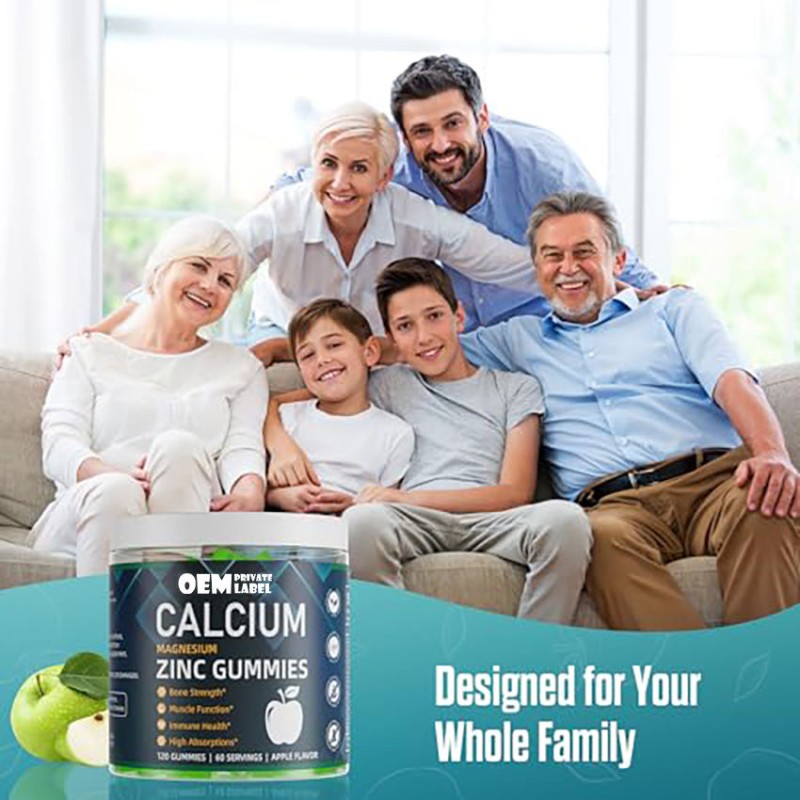 Premium Calcium Magnesium Zinc Gummies with Vitamin D3 and K2 for Bone Strength and Muscle Support 60 Gummies