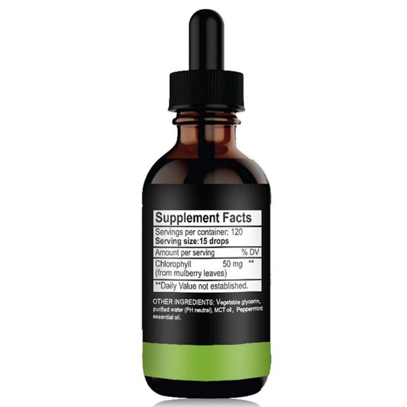 Pure Chlorophyll Drops - Private Label, Vegan Liquid Supplement for Energy & Detox