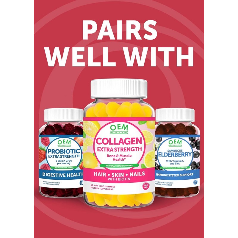 Vegetarian Halal Multi-vitamin Gummy Candy Supports Energy Metabolism Multi-vitamin Gummy Female Strawberry Flavor