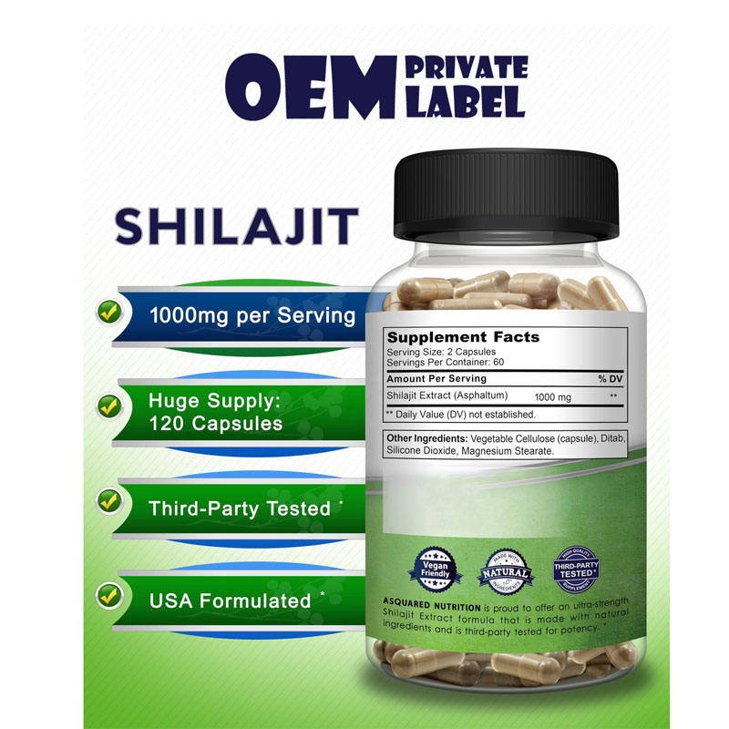 Shilajit Capsules - Fulvic Acid Rich Resin Extract for Cellular Energy & Detox
