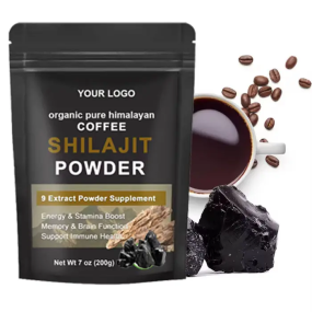 Private Label Pure Shilajit Extract Powder with Ashwagandha and Mushroom Blend for Energy and Immunity 300g