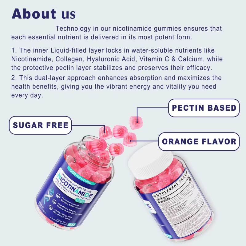 NAD+ Resveratrol Gummies Nicotinamide Adenine Dinucleotide Supplement Antioxidant Energy Vitality Booster for Daily Vitamins