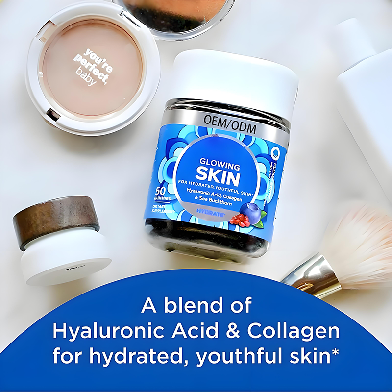 Hyaluronic Acid Collagen Protein Sea Buckthorn Soft Candy for Beauty Herbs Supplement to Moisturize Skin Not for Pregnant Women