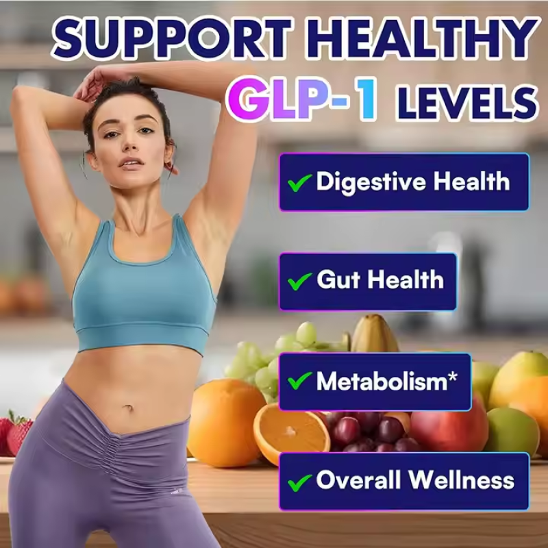 Natural GLP-1 Support Capsules - Hops & Green Tea Extract, Appetite Control & Metabolism Boost for Adults