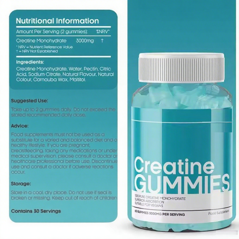 Creatine Gummies Gym Fitness Muscle Growth 3000mg Creatine Monohydrate Gummy Candy Enhance Strength