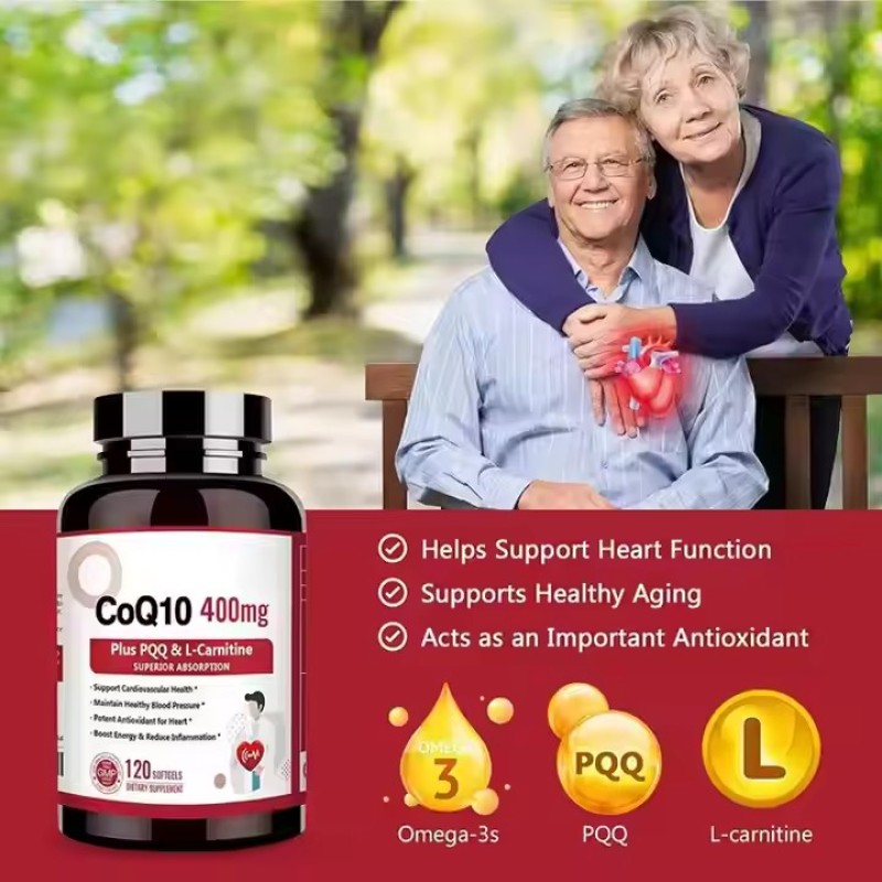 Coenzyme CoQ10 Capsules Coenzyme CoQ10 Softgel Capsule Heart Health Natural Nutritional Supplements