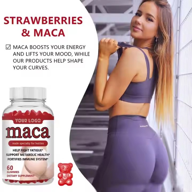 Maca Gummies Rich in Amino Acids Minerals and Vitamins Organic Maca Range to Enlarge Buttocks for Women Enhance Male Vitality