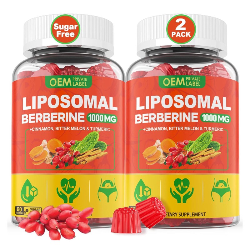 Liposomal Berberine Gummies with Ceylon Cinnamon & Bitter Melon - Advanced Glucose Metabolism Support & AMPK Activator