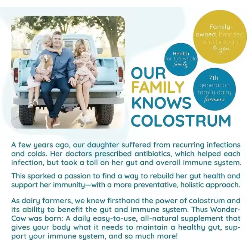 Cow Colostrum Powder High Concentration Pure Cow Colostrum Supplement for Gut Health Immune Support Muscle Recovery
