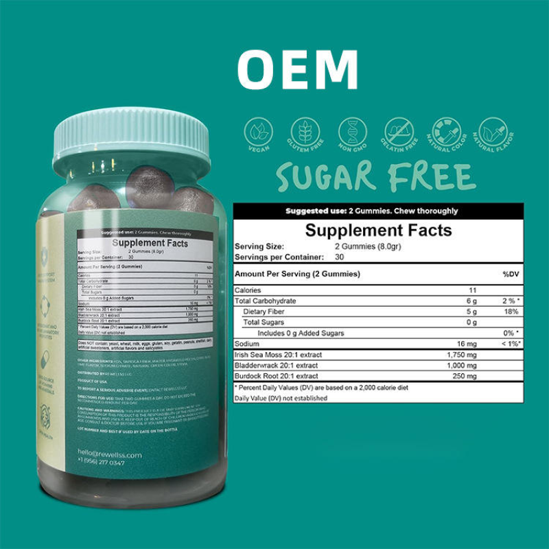 Organic Burdock Root Bladderwrack SeaMoss Gummies Weight Loss & Hair Growth Herbal Supplements, Natural Gummy