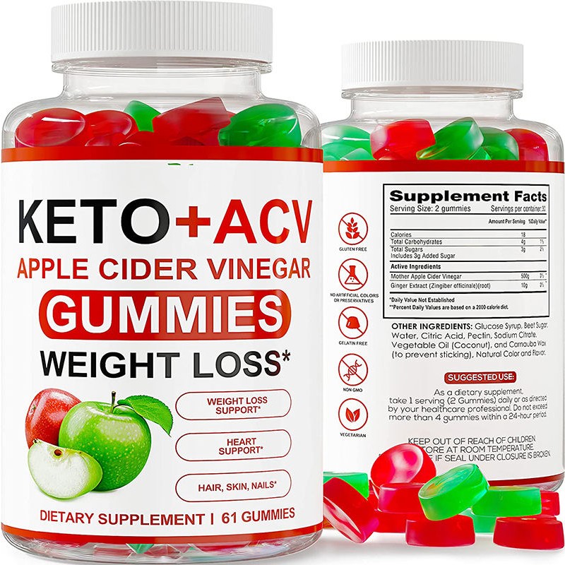 OEM Keto BHB + ACV Dual-Action Pomegranate Gummies - Promotes Fat Metabolism, Controls Appetite, Suitable for Ketogenic Adults