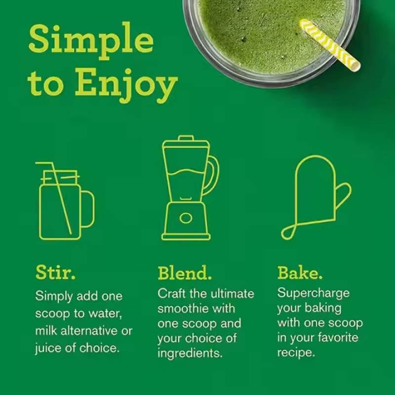 Organic Superfood Blend Green Powder Enhance Energy Detox Enhance Health Herbal Supplement Intestinal Health