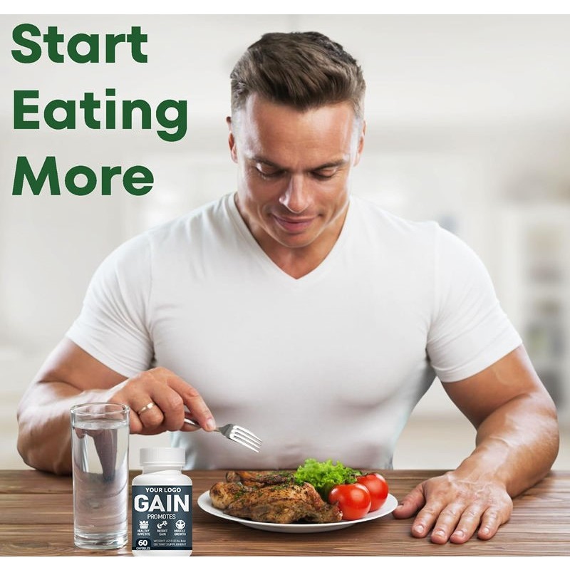 Muscle Mass Boosting Weight Gain Capsules , Fitness Daily Use & Body Weight Enhancement