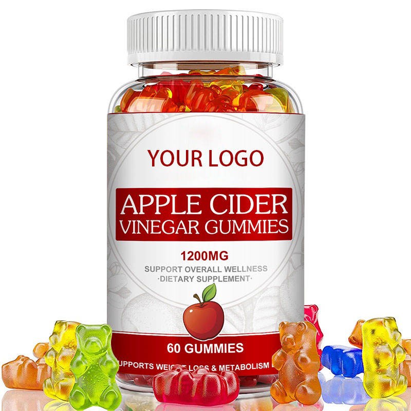 Plant-Based Apple Cider Vinegar Gummies with Vitamin B12 and Folic Acid for Digestive Health and Energy Boost