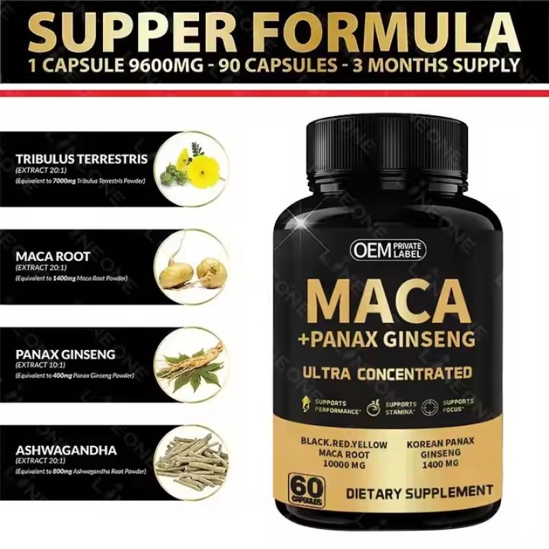 Men Health Excellent Supplement Horny Goat Weed Maca Capsules Natural Health Herbal Supplements Capsules Booster Energy