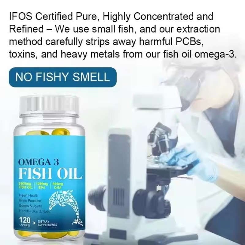 OLLI OEM/ODM Omega3 Fish Oil Triple Strength Pure Wild Natural Salmon Pangasius Fish Oil Care Supplement