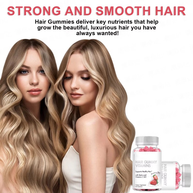 OEM  Hair Vitamins Biotin  with Vitamin C - Low Sugar Herbal Supplements for Hair and Skin for Adults
