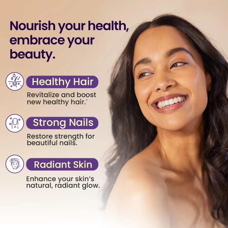 NAD+ Resveratrol Berberine Biotin Soft Candy Collagen Keratin Zinc Vitamin K2 D3 Supplement for Adult Nails Skin and Hair Care