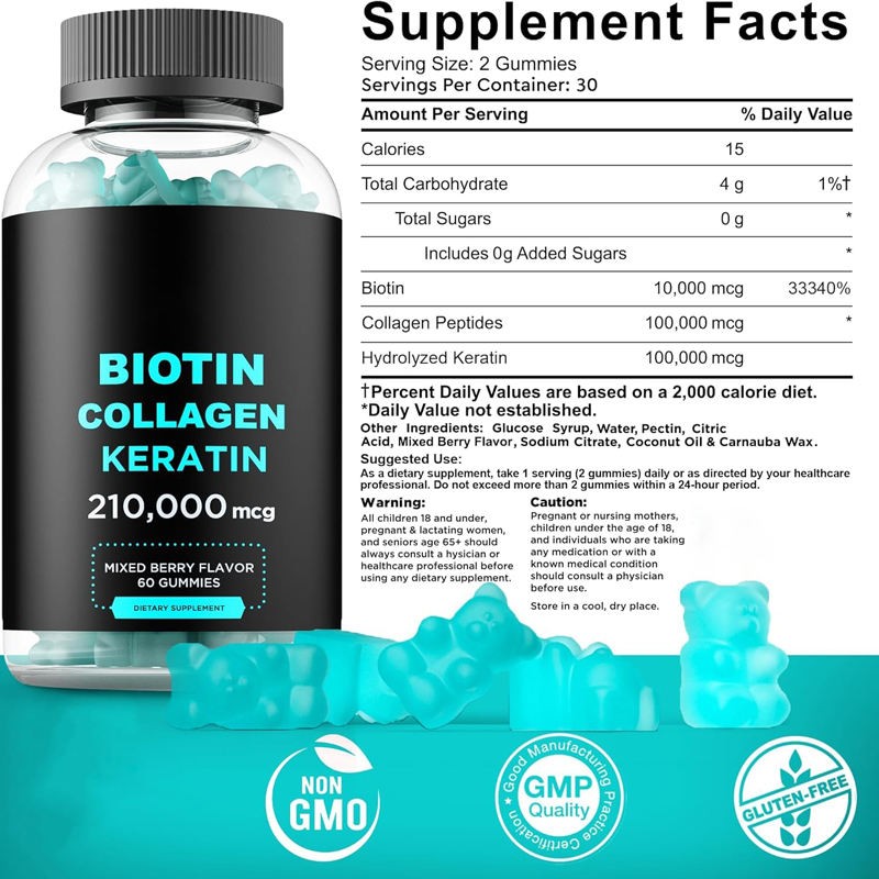 Organic Lions Mane Mushroom Gummies Private Label OEM Supplement for Adults Tonic and Beauty Enhancing Not for Pregnant Women