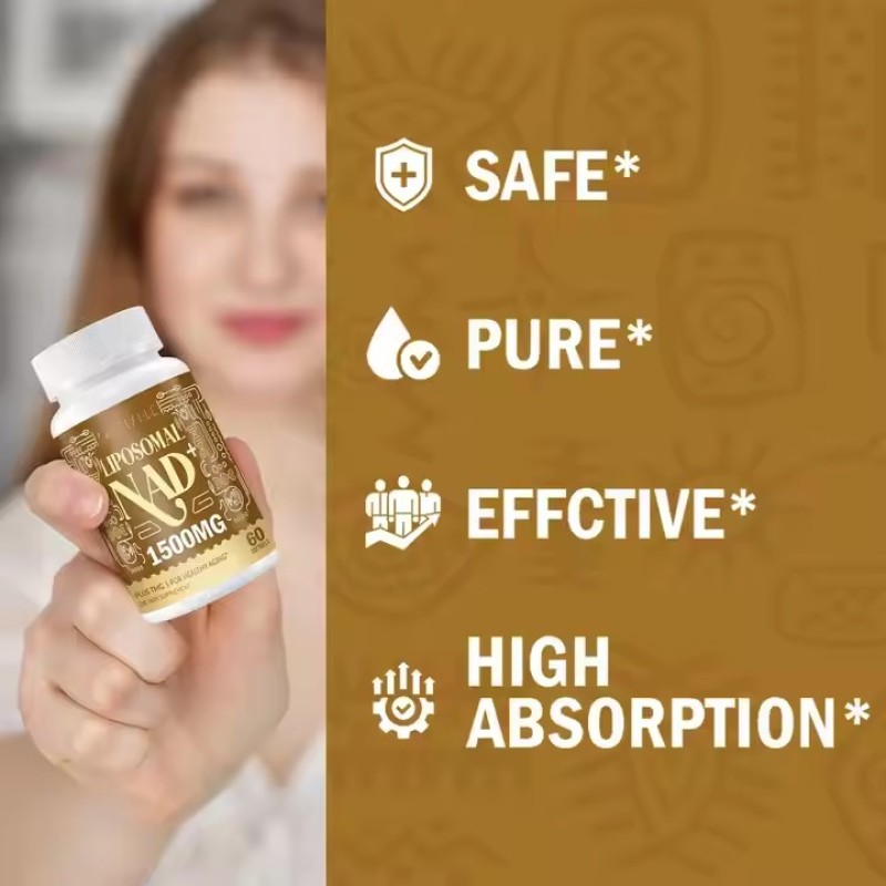 1000 mg NAD + Liposomal Pure and Adult Absorption 60 Capsules Anti-aging and Improve Immunity Improve Metabolic