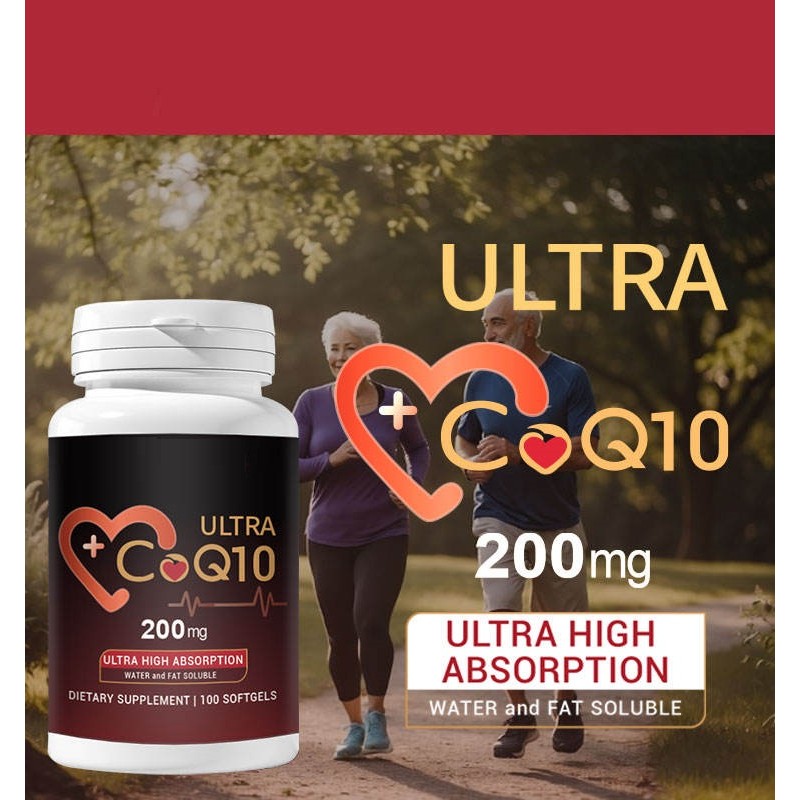 CQ10 Soft Capsules Coenzyme Q10 Dietary Supplement for Adults Focusing Brain Energy Joint Bone Health Middle-aged Pregnant Women
