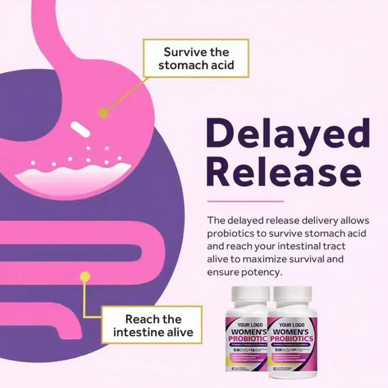 Your logo Dietary Supplement Vaginal Health Organic Probiotics Urinary Health Women Probiotics Capsules