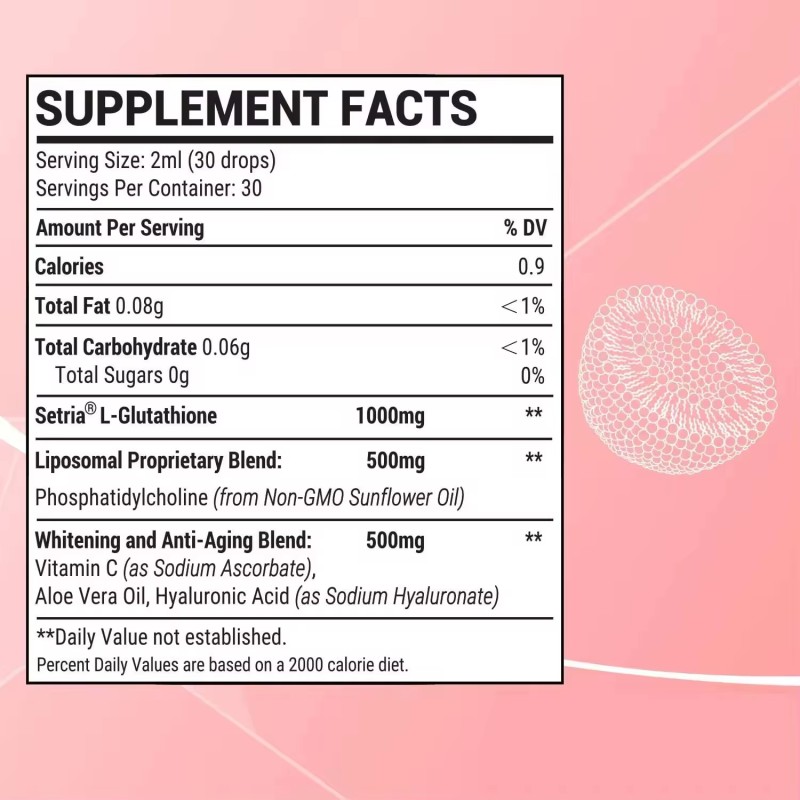 Liposomal Glutathione Supplement Droplet - Strong Antioxidant for Immune Boost Skin Whitening