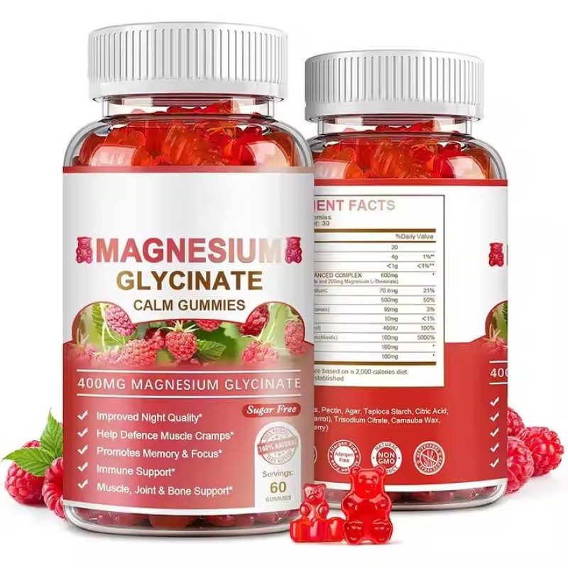400mg & 500mg Magnesium Glycinate Gummy Sleep Supplements Vitamins Healthcare Supplement for Minerals
