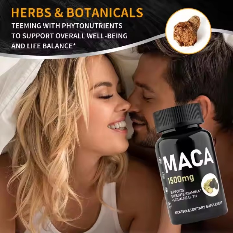 Maca Oyster Tablets for Male Enhancement Effective Performance Support Mood Booster Herbal Maca Ginseng Capsules Men