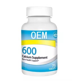 OEM Organic Non-GMO 600 mg Calcium Supplement with Iron Zinc Selenium 75 Tablets for Bone Health