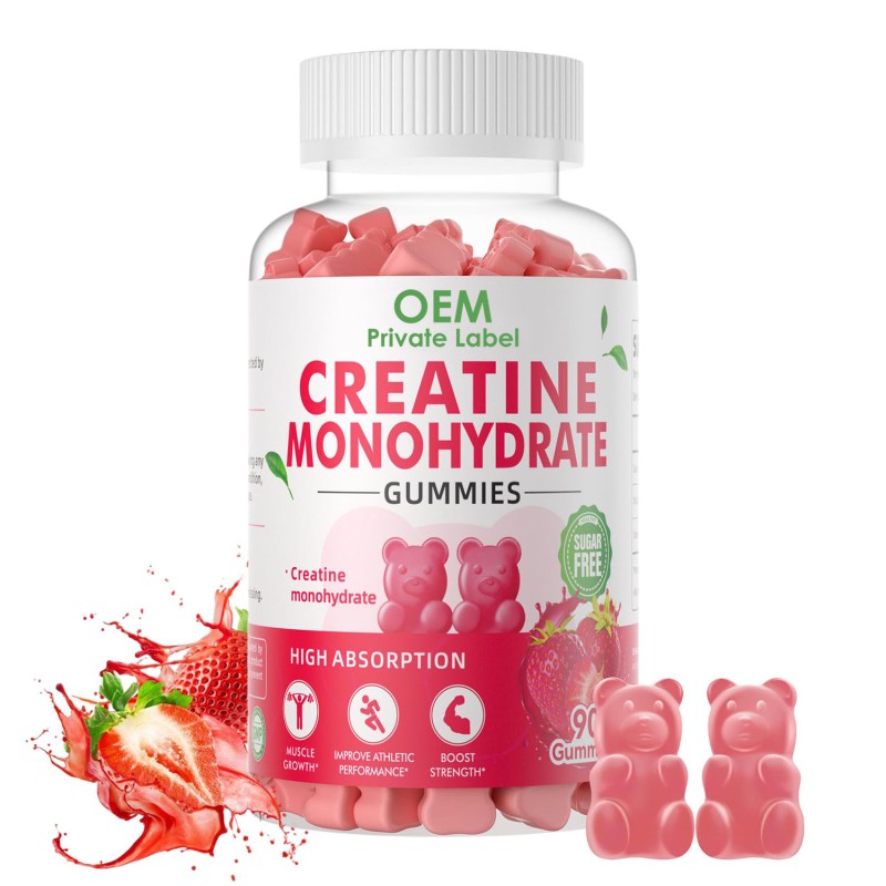 OEM Private Label Sugar-Free  Creatine Monohydrate Gummies for Pre-Workout Energy Boost