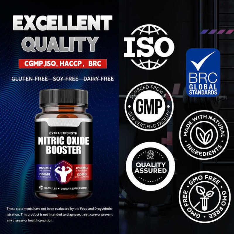 OEM Premium Nitric Oxide Supplement with L-Arginine & Maca Root - Extra Strength Muscle Support for Men