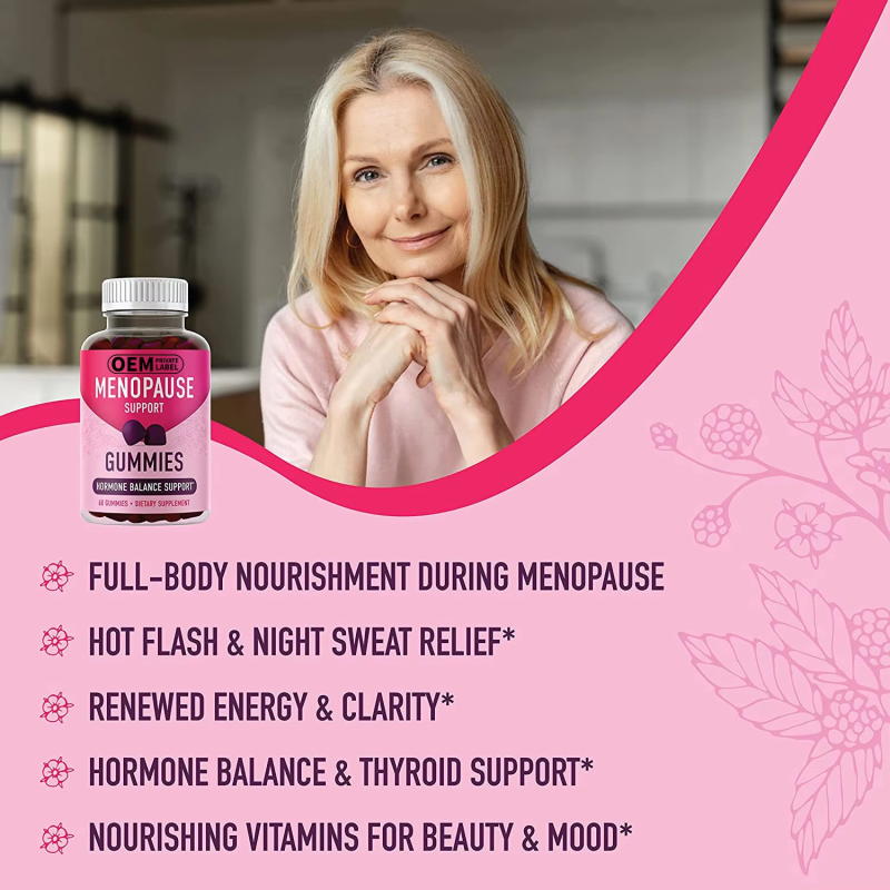Organic Menopause Support Gummies 60Pcs - Hormone Balance & Hot Flash Relief