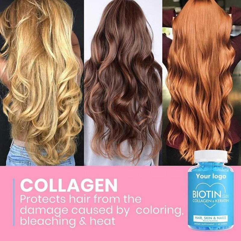 Customized Vegan Apple Cider Vinegar Gummies with Biotin 5000mcg, Collagen and Vitamin C for Hair and Skin Support